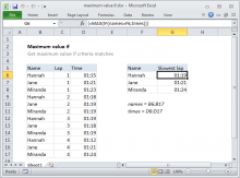 Excel formula: Maximum value if